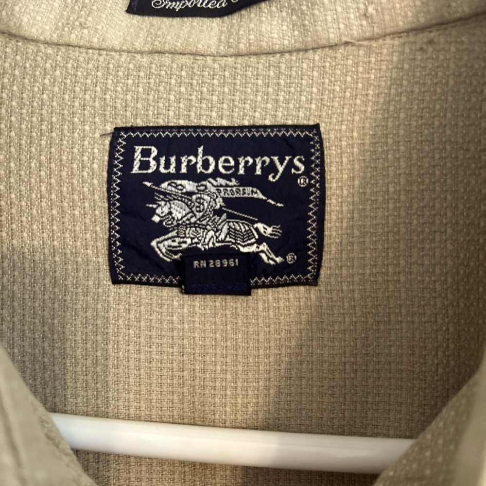 Men’s Burberry Tan Button Down Shirt Size Large